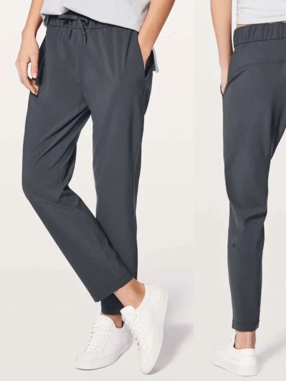 Lululemon Gray On The Fly Pant Woven 28" Tied